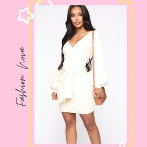 NWT Fashion Nova Cream White Sweater Dress
